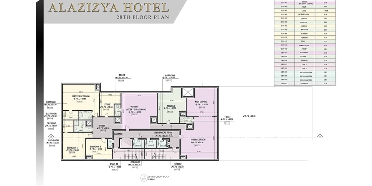 plan architectural Aziziyah Hotel par INJ ARCHITECTS
