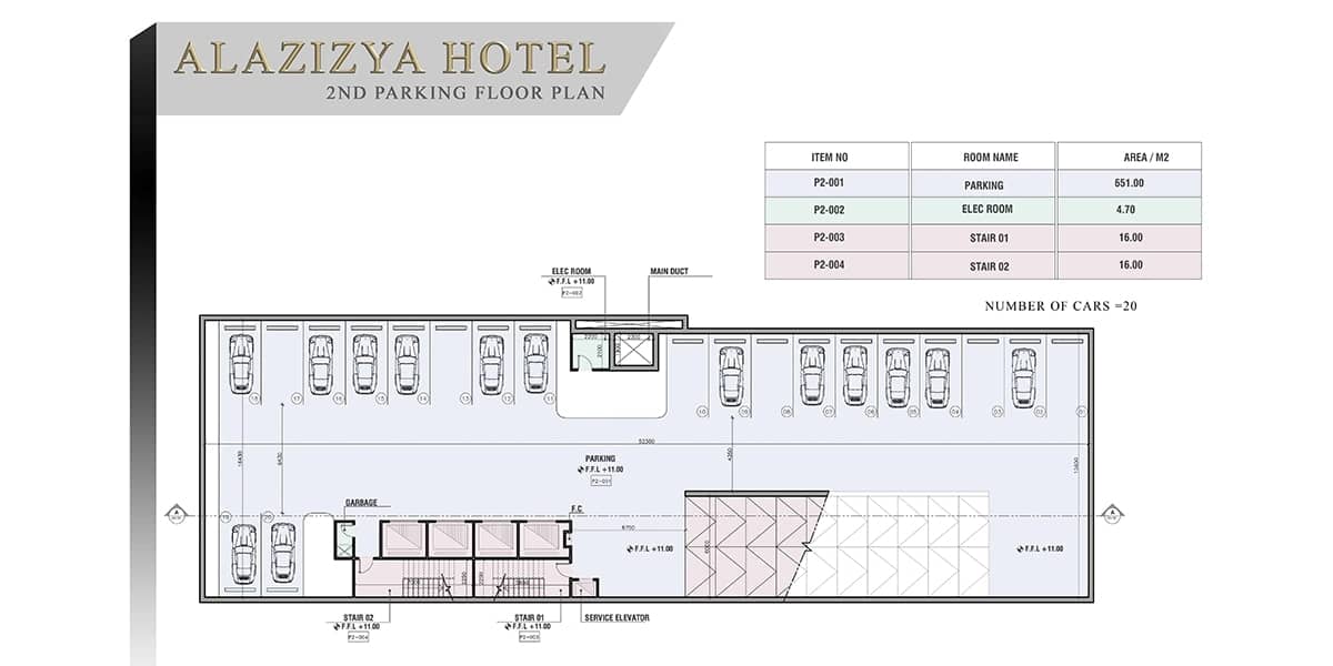 plan de conception Al Aziziyah Hotel par INJ ARCHITECTS