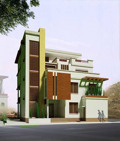 Projet Awali Hills : l'un des projets architecturaux que nous avons conçus dans le style architectural arabe classique. Ce projet contient 12 villas résidentielles.