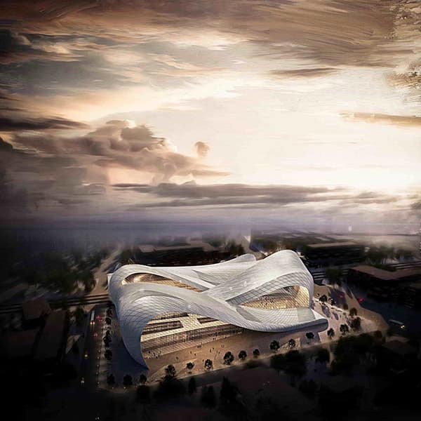 Conception architecturale de la gare de Xi'an INJ ARCHITECTS